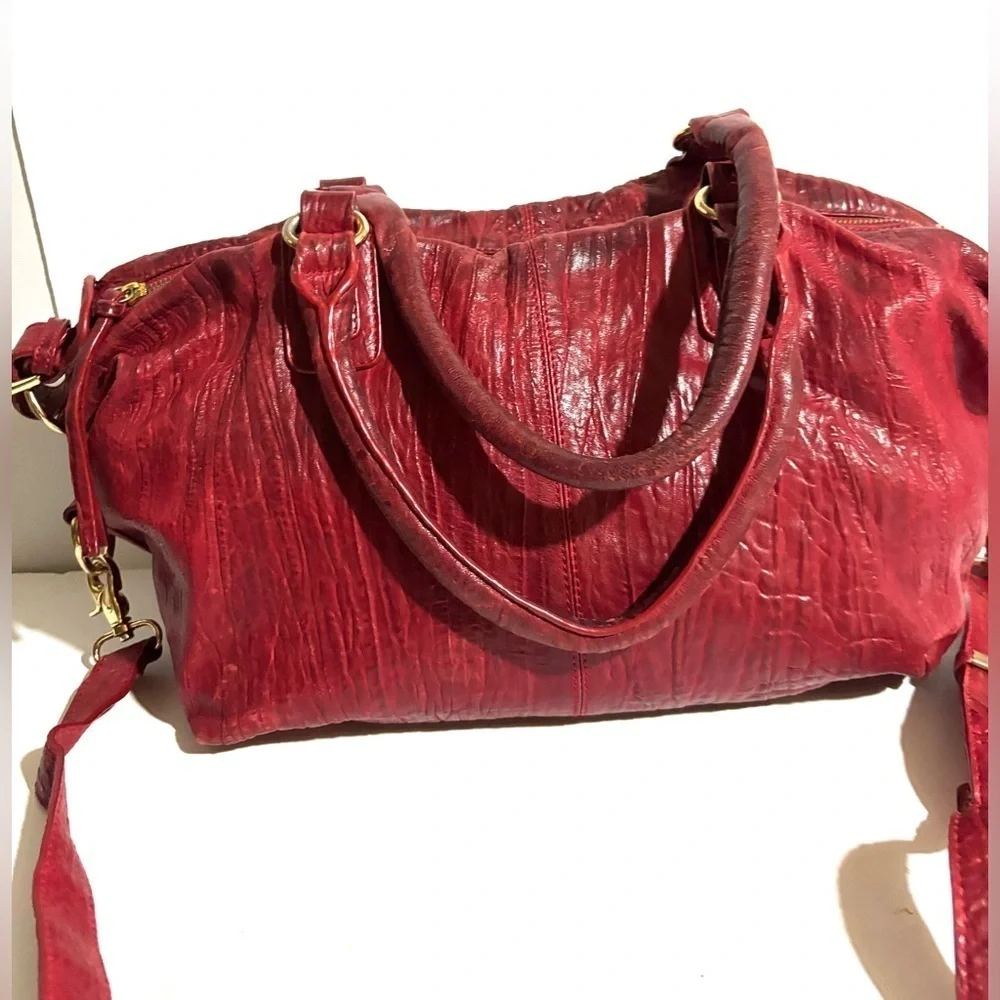 Monserat de lucca Elegant Red Leather Handbag